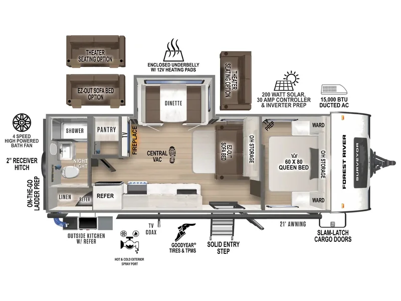 2027 Forest River Surveyor Legend 252RBLE floorplan