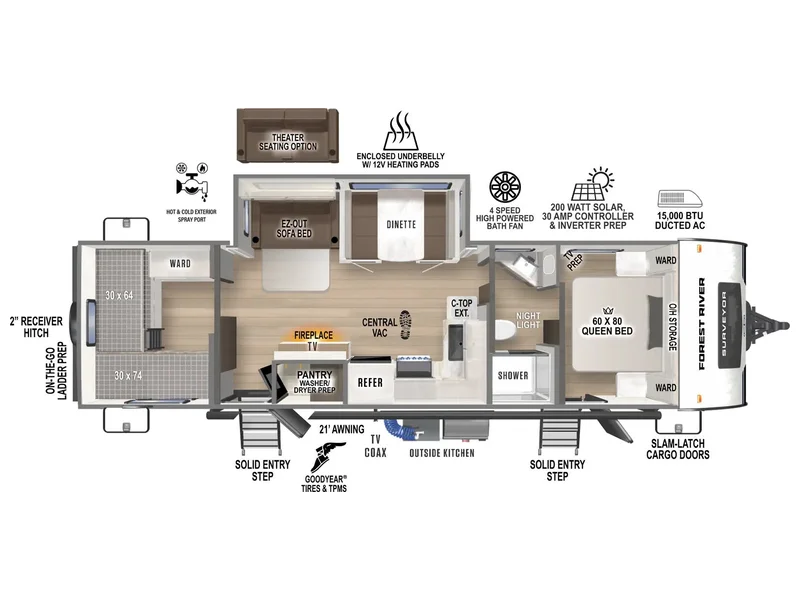 2027 Forest River Surveyor Legend 296QBLE floorplan