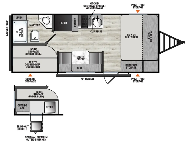 2026 Forest River Viking 4K Series 18BH floorplan