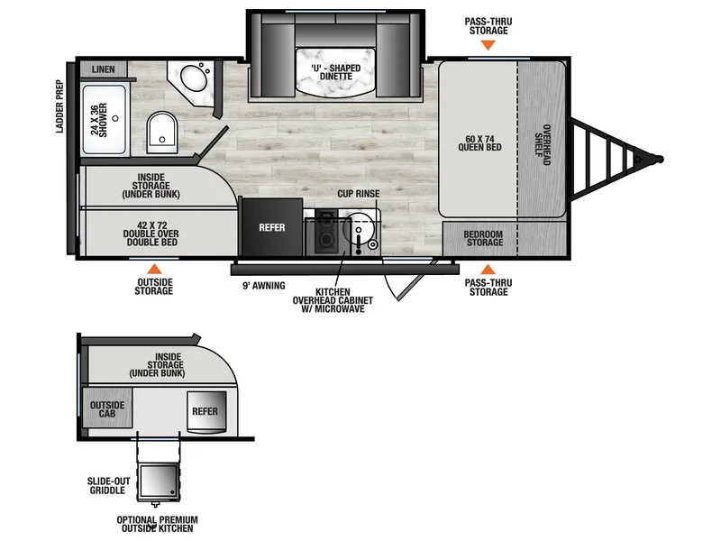 2027 Forest River Viking 18 DBS floorplan