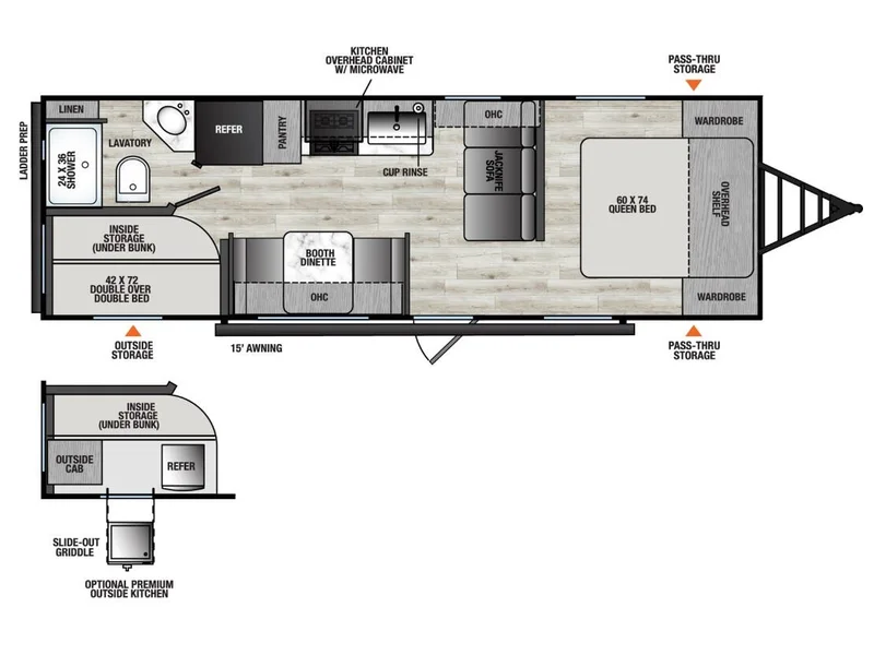 2026 Forest River Viking 26BH floorplan