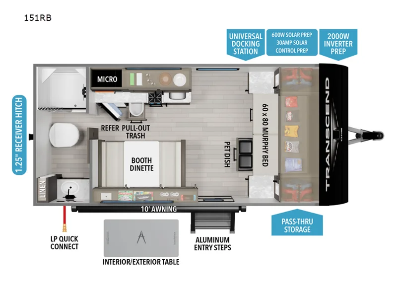2026 Grand Design TRANSCEND 151RB floorplan