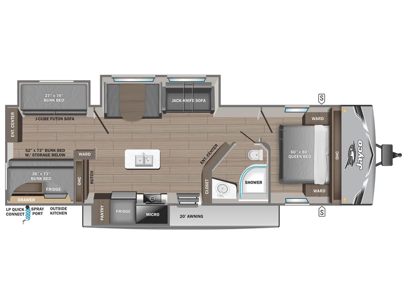 2027 Jayco JAY FLIGHT SLX 333BTS floorplan