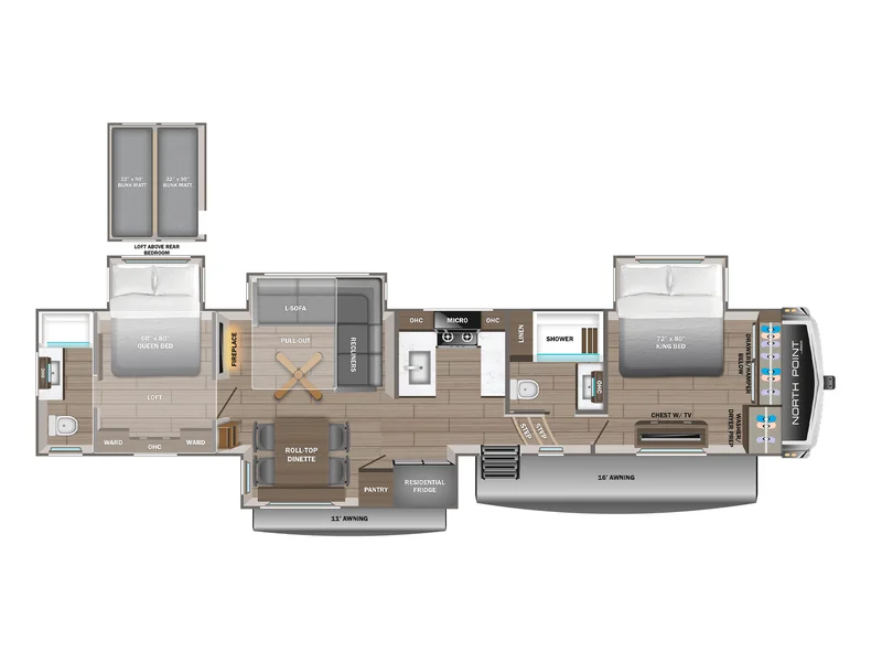 2027 Jayco NORTH POINT 395DSDB floorplan