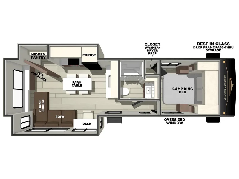 2026 Forest River AVENGER 27REI floorplan