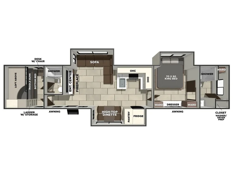 2027 Forest River LACROSSE 44PARK floorplan