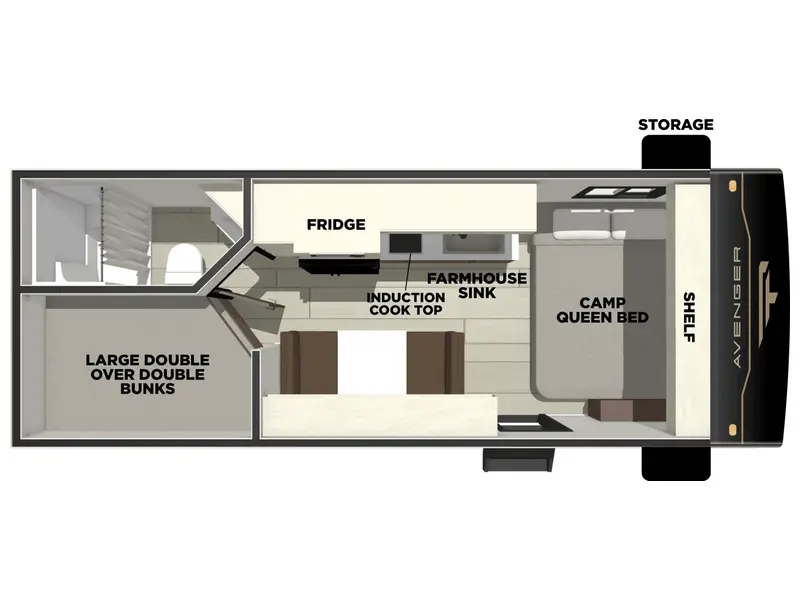 2027 Forest River AVENGER 17DBX floorplan
