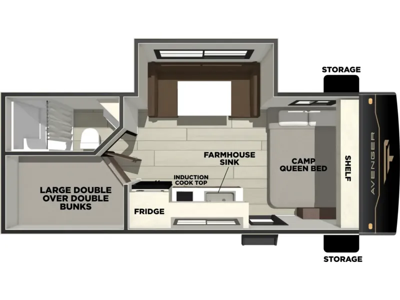2027 Forest River AVENGER 18DBS floorplan