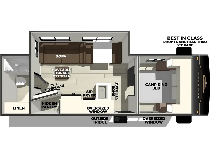 2027 Forest River AVENGER 25RBS floorplan