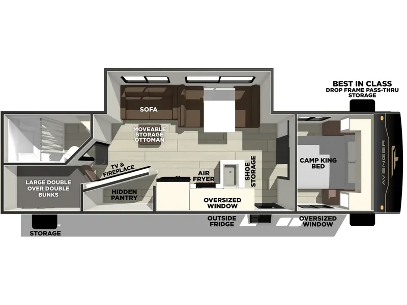 2027 Forest River AVENGER 26DBS floorplan