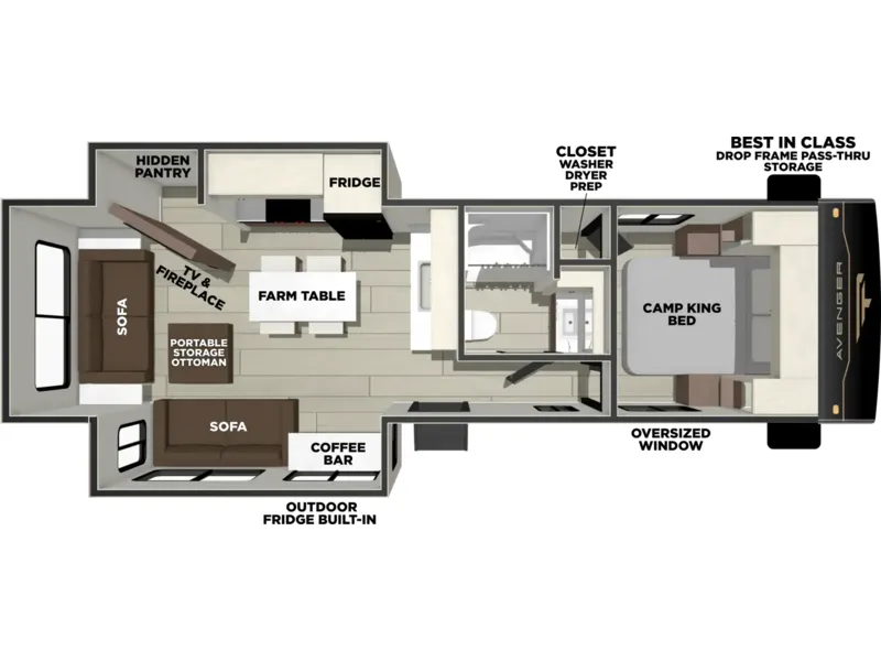 2027 Forest River AVENGER 27TTI floorplan