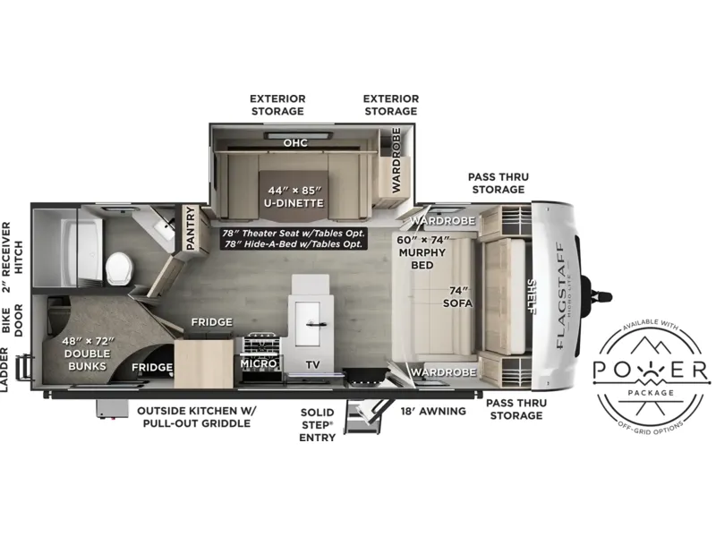 2027 Forest River Flagstaff Micro Lite 25BRDS floorplan