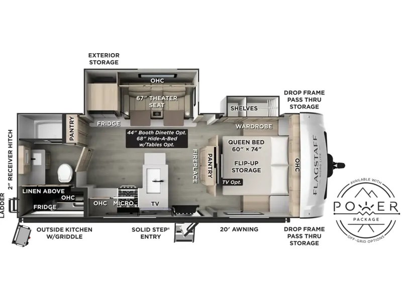 2027 Forest River Flagstaff Micro Lite 25BSDS floorplan
