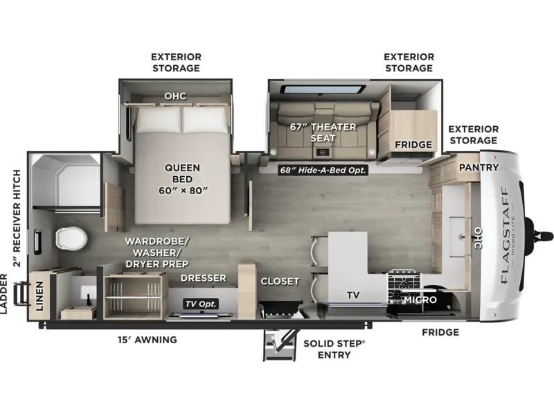 2027 Forest River Flagstaff Micro Lite 25MBR floorplan