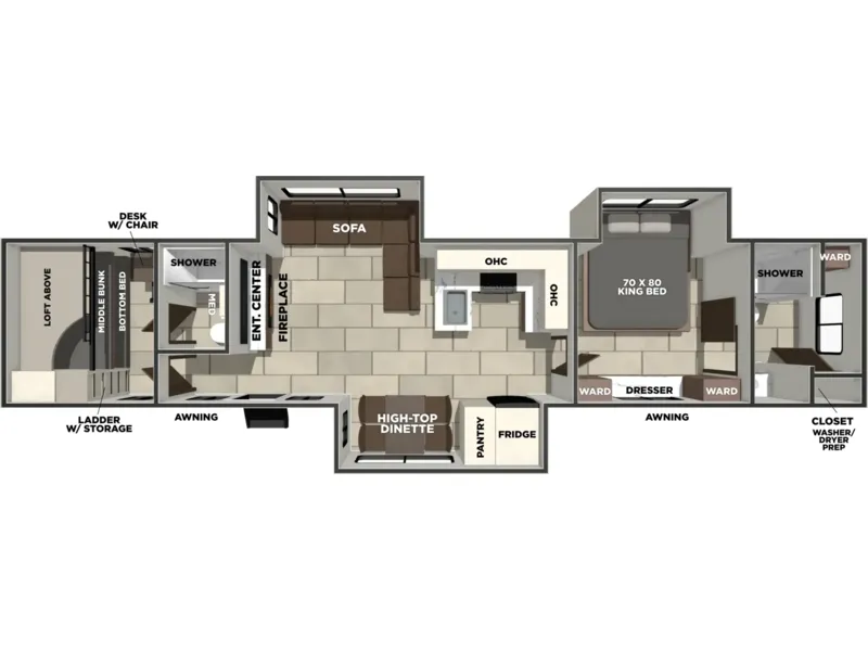 2027 Forest River LACROSSE 44PK floorplan