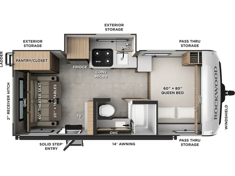2026 Forest River ROCKWOOD GEO LITE 19RLS floorplan