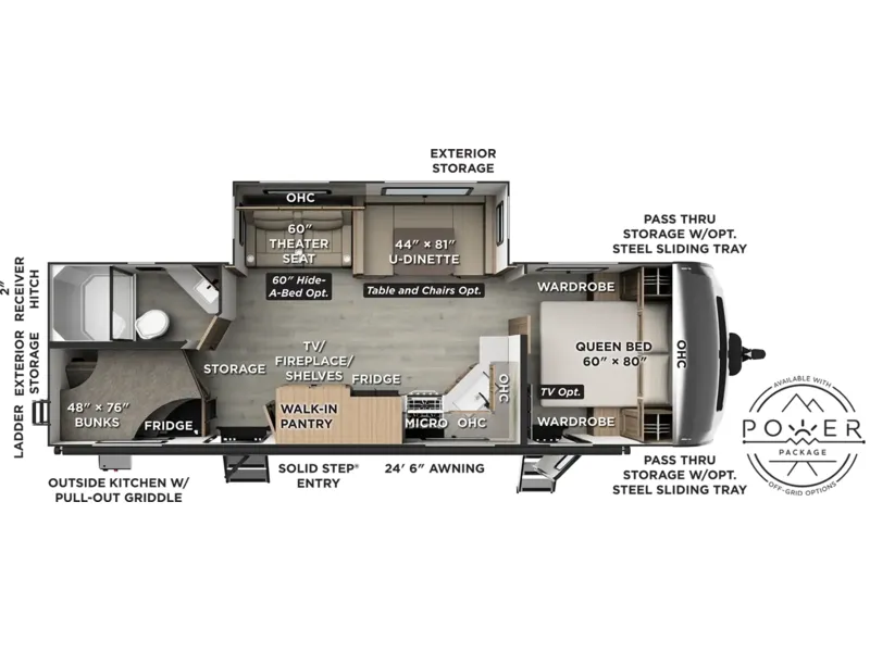 2027 Forest River ROCKWOOD ULTRA LITE 2706BH floorplan